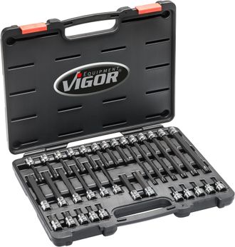 Vigor V6017 Juego De 32 Llaves De Vaso Met&aacute;licas
