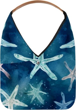 Generic Starfish Reusable Lightweight Grocery Bags - Foldable Into Compact Pouch, Washable & Sturdy, Multipurpose for Shopping and Travel