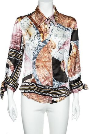 Just Cavalli Multicolor Silk Button Front Shirt
