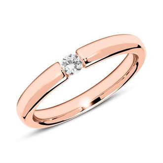 Brilladia Verlobungsring aus 585er Ros&eacute;gold mit Diamant 0,10 ct