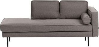 Beliani Beliani - Right Hand Chaise Lounge with Bolster Cushion Settee Brown Miramas