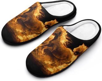 Generic Fire Horse Mens Slippers Comfortable And Non-slip Cotton Slipper Shoe for House