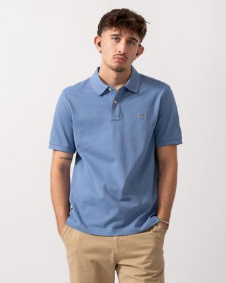 GANT Mens Regular-Fit Polo in Light Blue Cotton - Size X-Large