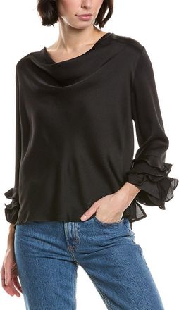 Vince Camuto Cowl Neck Tiered Ruffle Sleeve Top