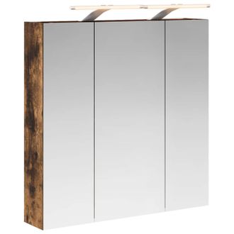 vidaXL Armario Con Espejo De Ba&ntilde;o Roble Ahumado 70 X 14,5 X 70 Cm Vidaxl