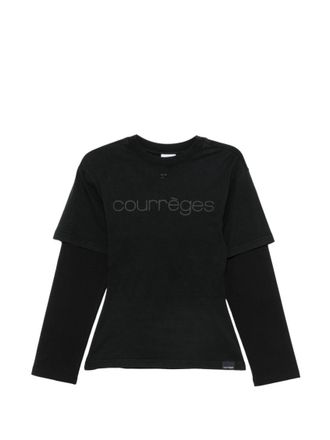 Courr&egrave;ges Black Layered T-shirt