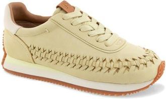 Gentle Souls Jolena Woven Detail Sneaker in Wax Yellow Leather at Nordstrom, Size 6.5