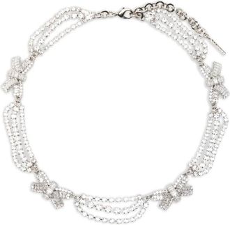 Alessandra Rich Kristallen Ketting met Strikken - Dames - Kettingen - Grijs - ONE Size - Accessoires