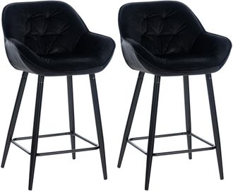Clp Clp - Set De 2 Taburetes De Bar Gibson 76 De Terciopelo Negro