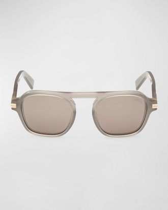Ermenegildo Zegna Men & apos;s AURORA II Acetate Rectangle Sunglasses