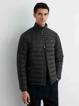 Reiss Black Quilted Zip-through Jacket, Xxl