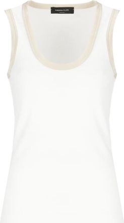 Fabiana Filippi Witte Katoenen Top zonder Mouwen - Dames - Tops zonder mouwen - Wit - S - Katoen - Tops