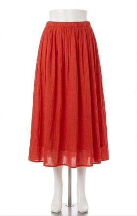 Z Supply Nicoline Crinkle Midi Skirt In Cabana Red