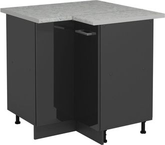 Vicco Armario De Esquina R-line, Antracita Alto Brillo, 75.6 Cm Et M&aacute;rmol