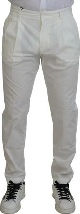 Dolce & Gabbana Slim-fit Broeken - Heren - Slim Fit Broeken - Wit - 2XL - Katoen - Broeken