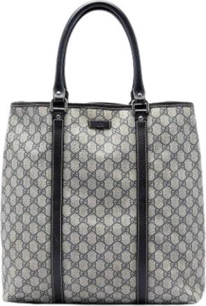 Gucci Pre-owned Canvas Tote Bag - Dames - Vintage Shopper - Beige - ONE Size - Leer - Vintage