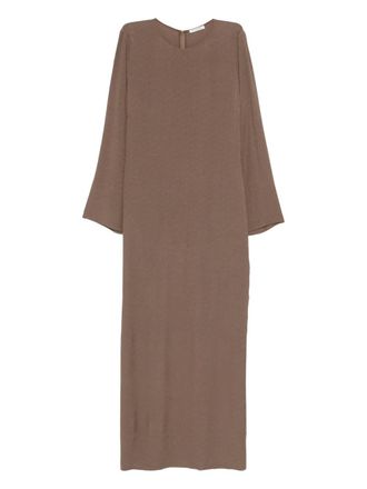 By Malene Birger Kallas long-sleeve maxi dress - Brown