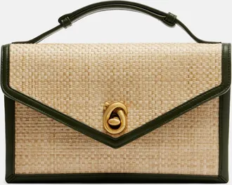 Bottega Veneta Knot Lock Medium raffia top-handle bag
