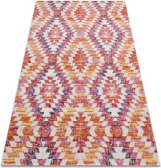 RugsX Rugsx - Modern carpet mundo D7951 diamonds 3D outdoor pink / beige multicolour 160x220 cm