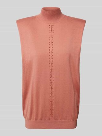 Stefanel Seidentop mit Stehkragen in Cognac, Gr&ouml;&szlig;e XS