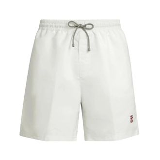 Brunello Cucinelli Brunello Cucinelli, Beachwear, male, White, Size: XL Drawstring Swim Shorts