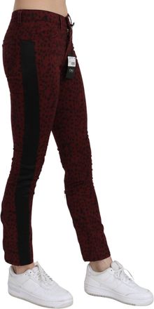 Costume National Womens Dark Red Mid Waist Slim Fit Cotton Jeans Clothing
