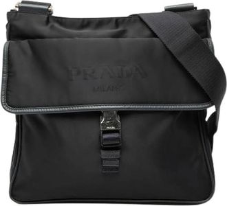 Prada Pre-owned Vintage Crossbody Bag - Dames - Vintage Schoudertas - Zwart - ONE Size - Nylon - Vintage