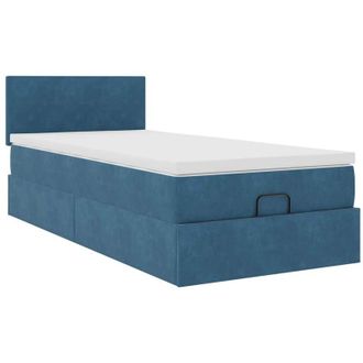 vidaXL Vidaxl - Estructura De Cama Otomana Colch&oacute;n Terciopelo Azul Oscuro