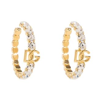 Dolce & Gabbana Logo Hoop Oorbellen - Dames - Oorbellen - Geel - ONE Size - Accessoires