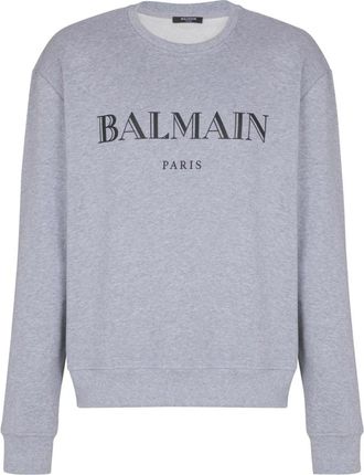 Balmain Gedrukte sweatshirt - Heren - Sweatshirts - Grijs - S - Katoen - Hoodies & sweatvesten