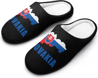 Generic Slovakia Flag Map Mens Slippers House Slipper Anti-skid Sole Indoor Shoes Outdoor Comfort Cotton