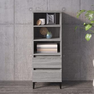 vidaXL Vidaxl - Aparador Alto Madera Contrachapada Gris Sonoma 40x36x110 Cm
