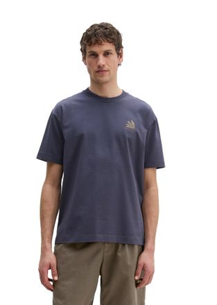 Marc O'Polo T-Shirt MARC OPOLO, Herren, Gr. XXL, waikawa blau, Jersey, Obermaterial: 100% Baumwolle, loose fit, Rundhals, Shirts T-Shirt, loose fit mit R&uuml;ckenprin