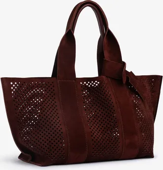 Pedro Garcia Tote bag in dark brown letaher | Perfed tote | Spring Summer 26 | PEDRO GARCIA