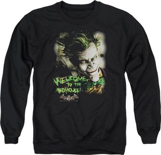 Gildan Batman Arkham Asylum Welcome To The Madhouse Adult Crewneck Sweatshirt