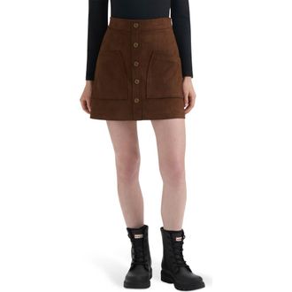 Hunter Faux Suede Miniskirt in Brown at Nordstrom Rack, Size Large