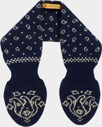 Guest In Residence Bandana Bowtie Wool-Cashmere Scarf