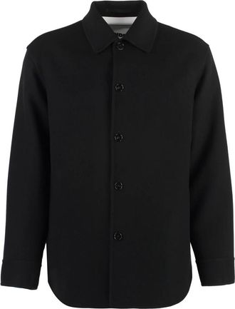 Jil Sander Cachemire Overshirt - Heren - Zomerjassen - Zwart - XL - Kasjmier - Jassen