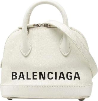 Balenciaga Pre-owned Handbags, female, White, Size: ONE SIZE Pre-owned Ville Top Handle Leather 2way Bag