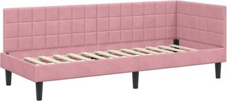 vidaXL Estructura De Cama En Esquina Rosa 80 Cm X 200 Cm Terciopelo Vidaxl