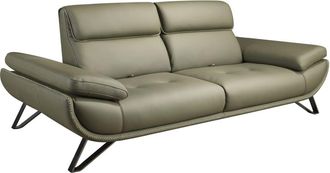 Angel Cerdá Sofá 3 plazas piel verde oliva