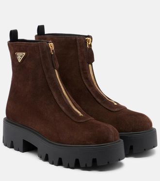Prada Botines con plataforma de ante