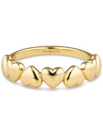 Devata Sweet Heart Ring in Gold Plated Sterling Silver in Yellow Gold at Nordstrom, Size 7