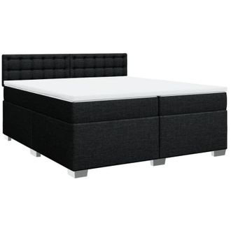vidaXL Vidaxl - Cama Box Spring Con Colch&oacute;n Tela Negro 200x200 Cm