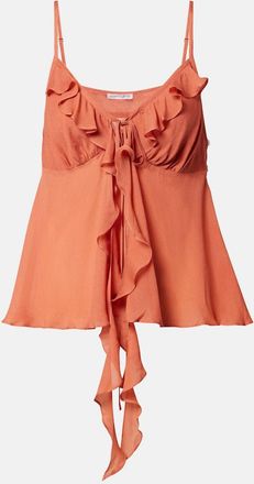 Poupette St Barth Top Maja in chiffon con volant