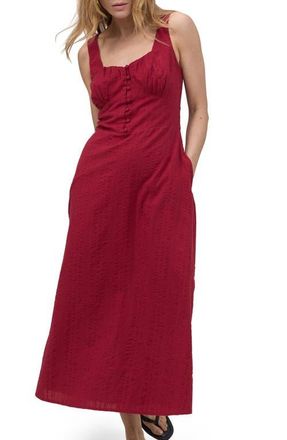 Nobody's Child Melody Sweetheart Neck Midi Dress in Red at Nordstrom, Size 12