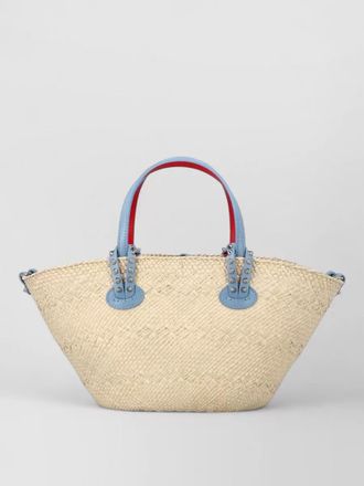 Christian Louboutin mini cabata tote bag raffia straps