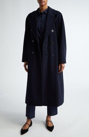 コート Chloe Wide Blue Double-Breasted Coat CHLOE WOMEN'S COAT BLUE DOUBLE BREAST WOOL VELVET TRIM IT SZ