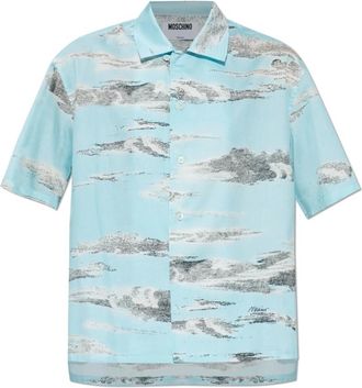 Moschino Overhemden, Dames, Blauw, S, Katoen, Shirt met print