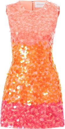 Carolina Herrera Abito corto con paillettes - Arancione